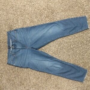 #706J. CREW 10" High Rise Skinny Women's Jeans with Raw Hem. Medium Wash. 30